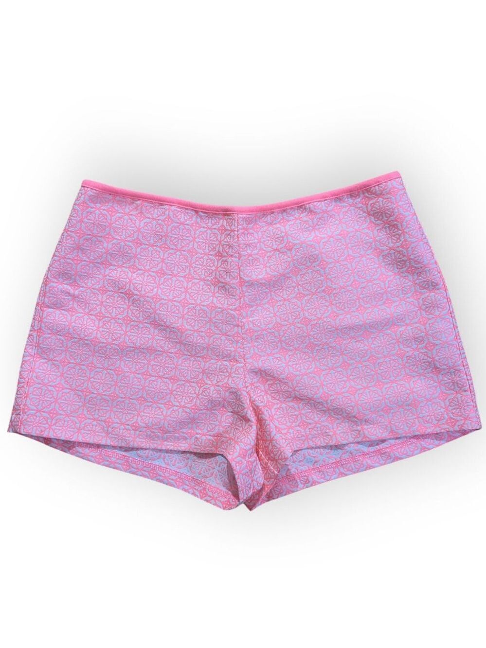 One Clothing Dress Shorts Large Pink White Patterned